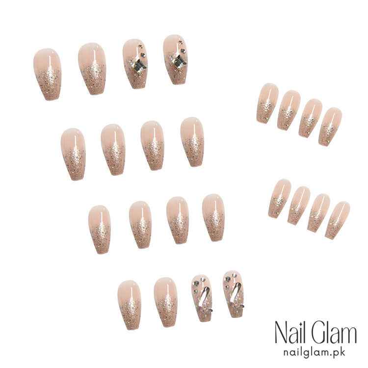 Sparkling 3D Press On Nails(24Pcs) - Nail Kit Included