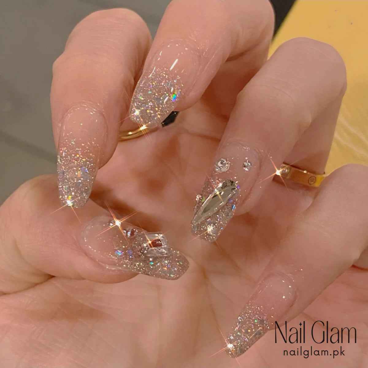 Sparkling 3D Press On Nails(24Pcs) - Nail Kit Included