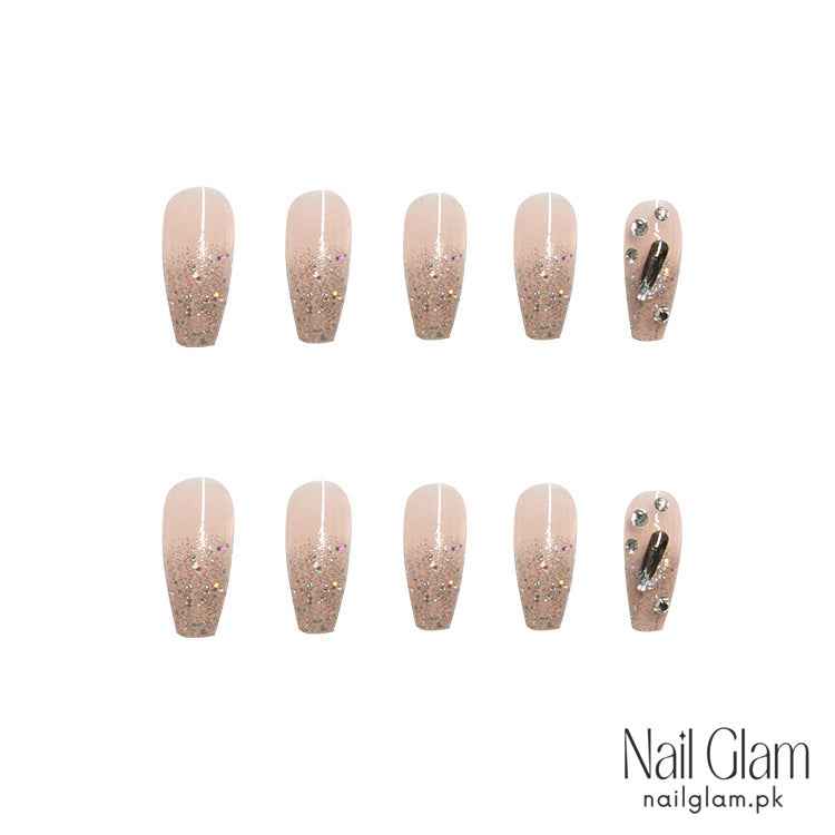 Sparkling 3D Press On Nails(24Pcs) - Nail Kit Included