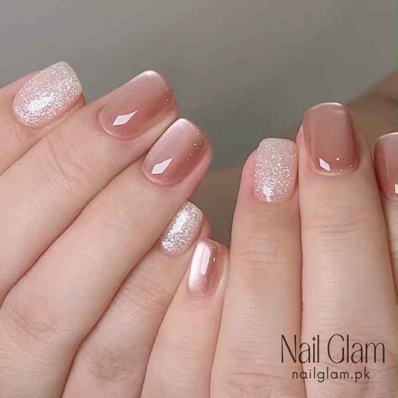 Frosted Mocha Bean  (24Pcs) - Nail Kit Included
