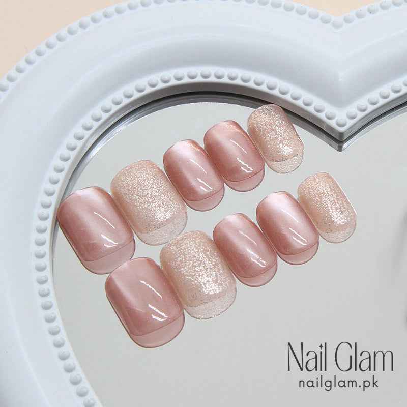 Frosted Mocha Bean  (24Pcs) - Nail Kit Included
