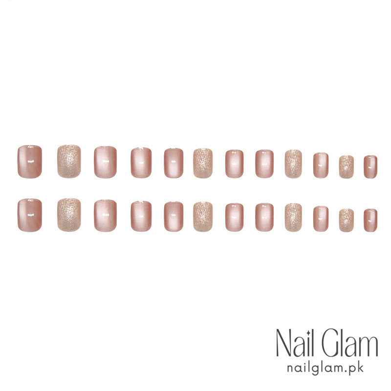 Frosted Mocha Bean  (24Pcs) - Nail Kit Included