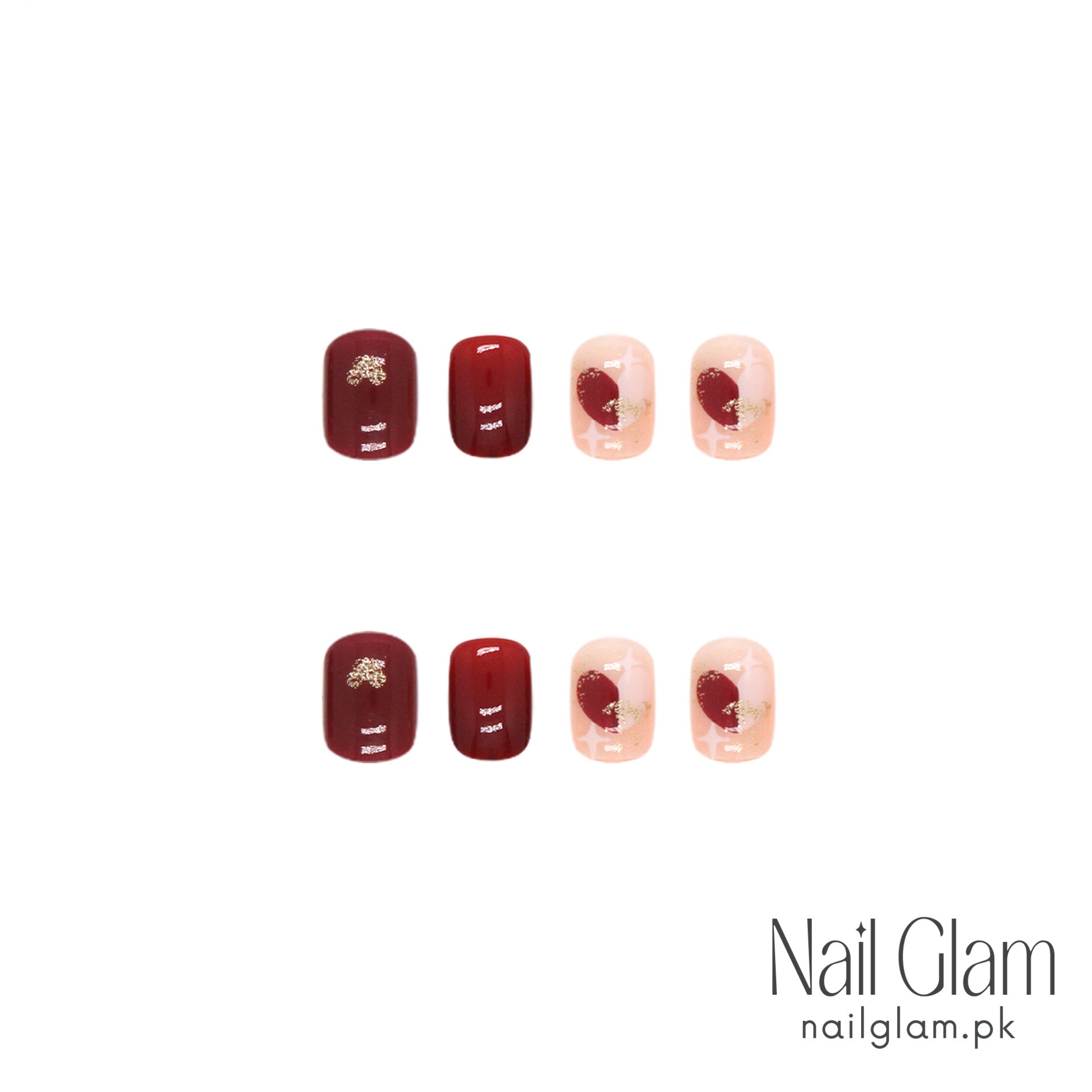 Heart and Check (24Pcs) - Nail Kit Included