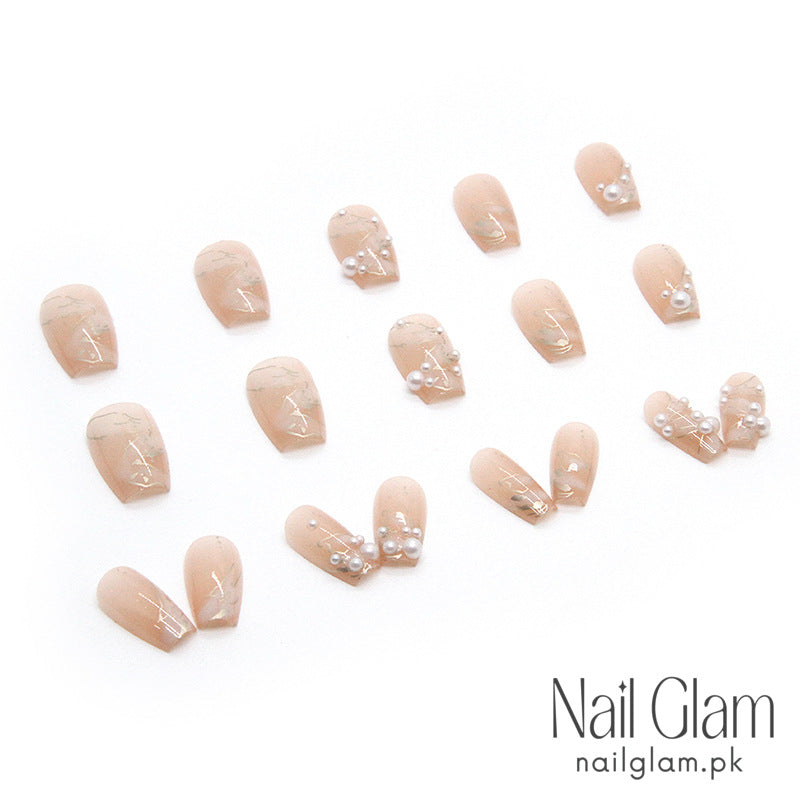 Pearl Press On Nails (24Pcs) - Nail Kit Included