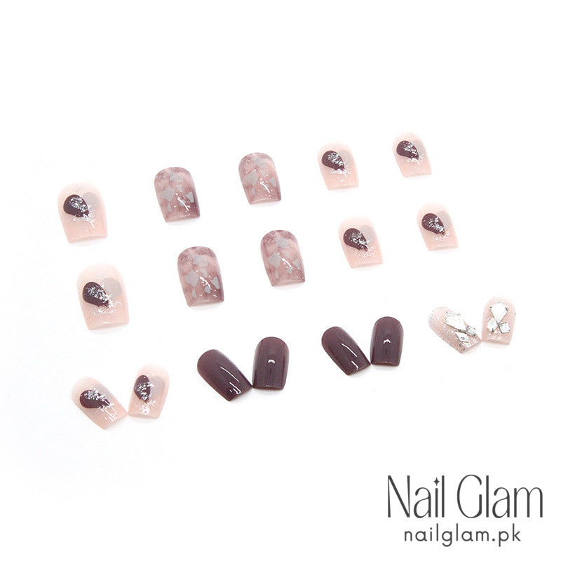 Nail Glam 20 - Muted Purple (24Pcs) - Nail Kit Included