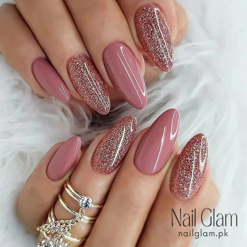 Mauve-Pink Almond (24Pcs) - Nail Kit Included