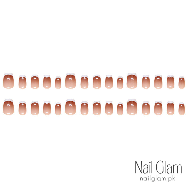 Nail Glam 036 - Classic French Elegance (30Pcs) -  Nail Kit Included