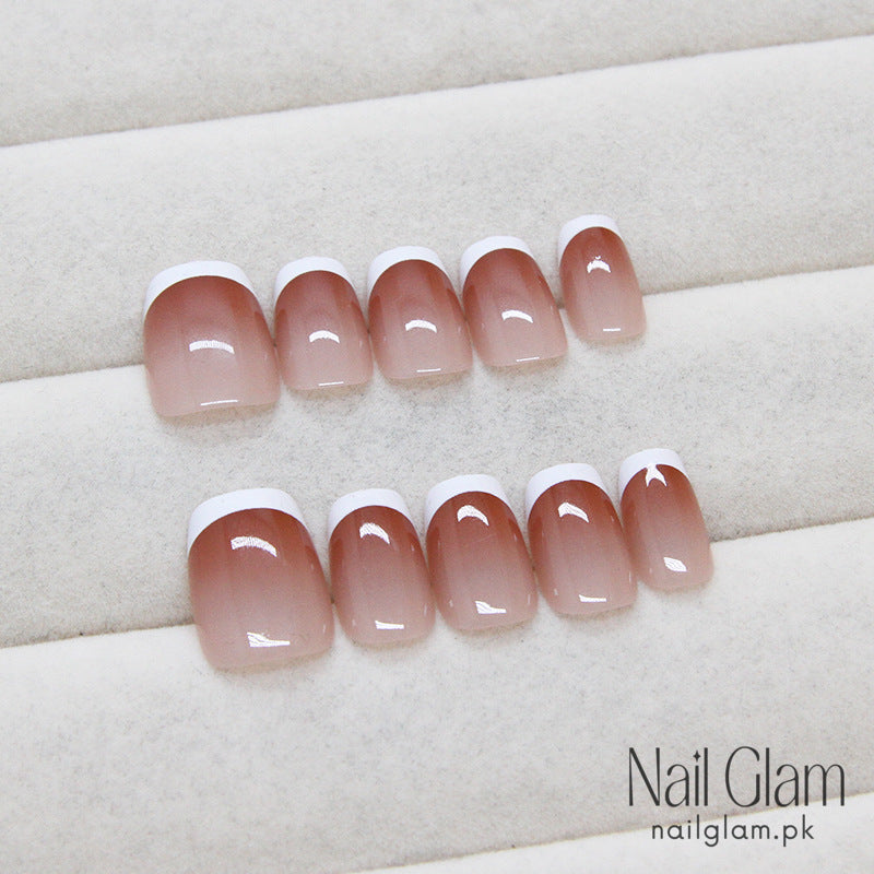 Nail Glam 036 - Classic French Elegance (30Pcs) -  Nail Kit Included