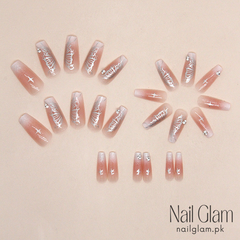 Nail Glam 43 - Sweet Dream Butterfly (24Pcs) - Nail Kit Included