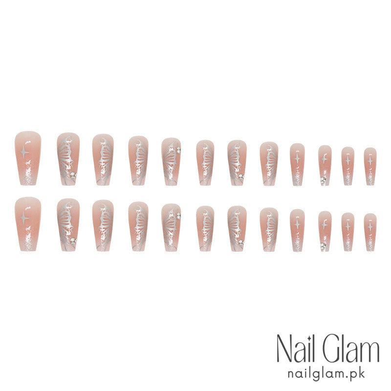 Nail Glam 43 - Sweet Dream Butterfly (24Pcs) - Nail Kit Included