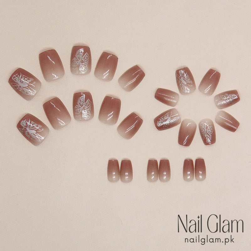 Moonlight Butterfly (24Pcs) - Nail Kit Included