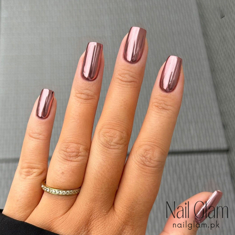Rose Gold Chrome (24Pcs) - Nail Kit Included