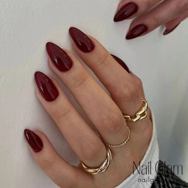 Elegant Wine Red (24Pcs) - Nail Kit Included