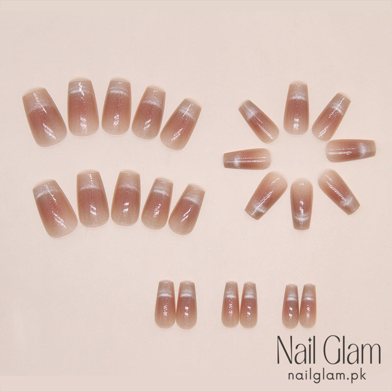 Nail Glam 52 - Smiling Cat Eye (24Pcs) - Nail Kit Included