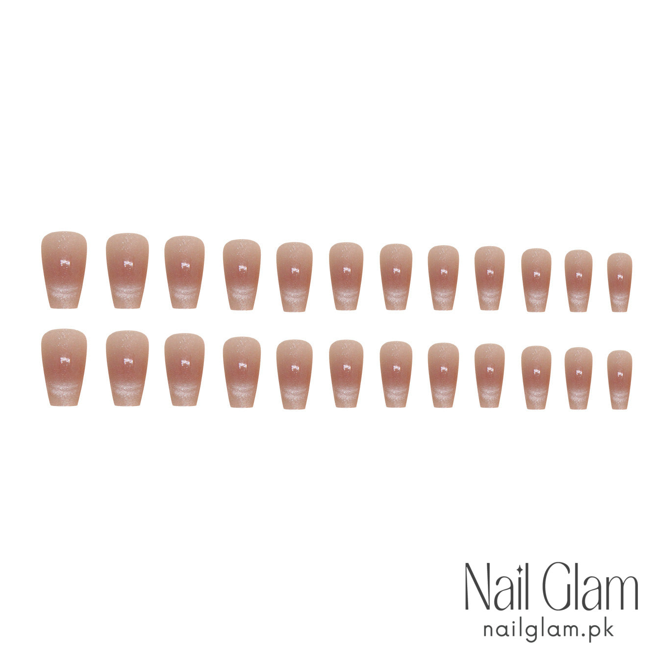 Nail Glam 52 - Smiling Cat Eye (24Pcs) - Nail Kit Included