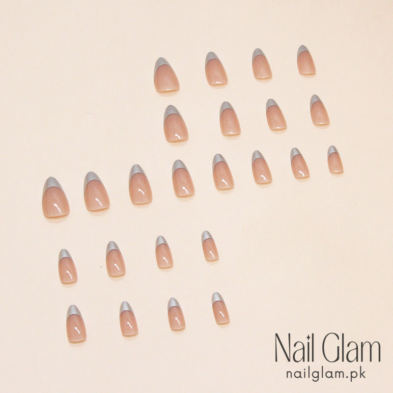 Chrome French Tip (24Pcs) - Nail Kit Included