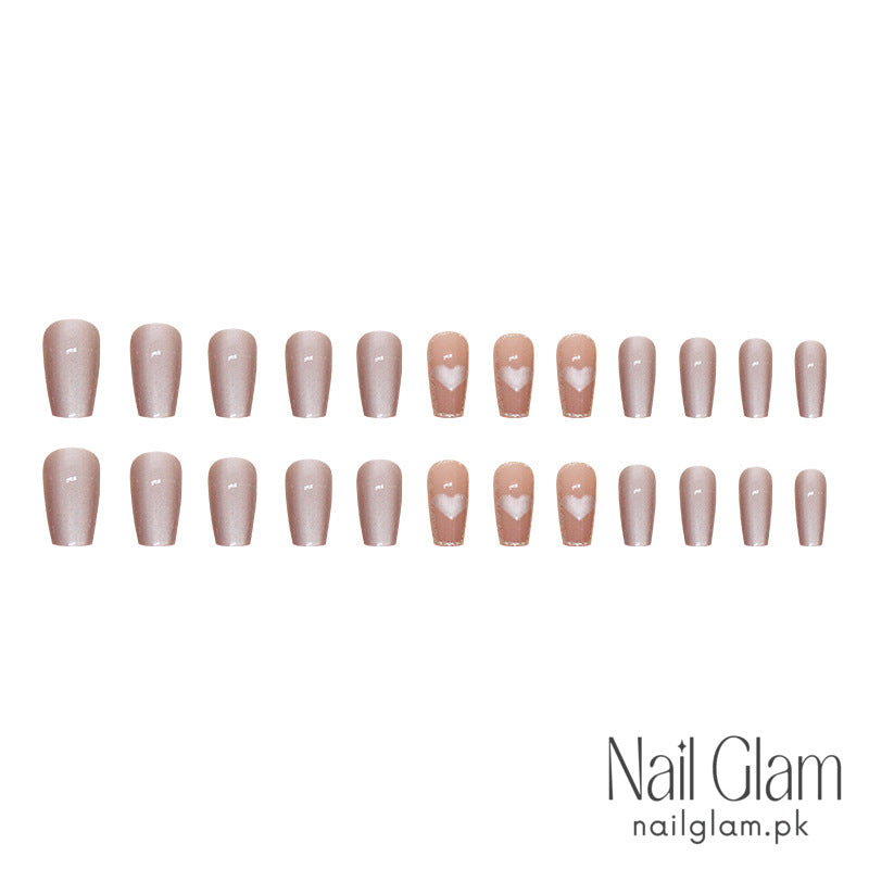 Charming Heart Accents (24Pcs) - Nail Kit Included