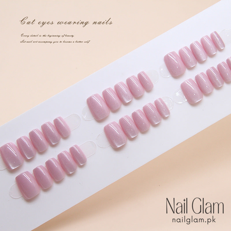 Nail Glam 62 - Lavender Cat Eye (30Pcs) - Nail Kit Included