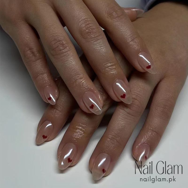 Tiny Red Hearts (30Pcs) - Nail Kit Included