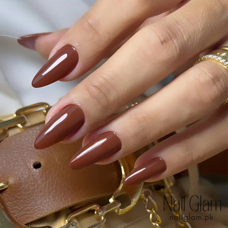 Mocha Brown (24Pcs) - Nail Kit Included