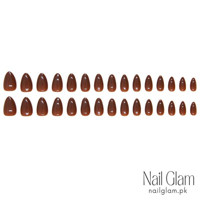Mocha Brown (24Pcs) - Nail Kit Included