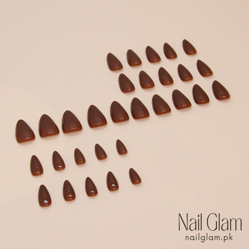 Mocha Brown (24Pcs) - Nail Kit Included