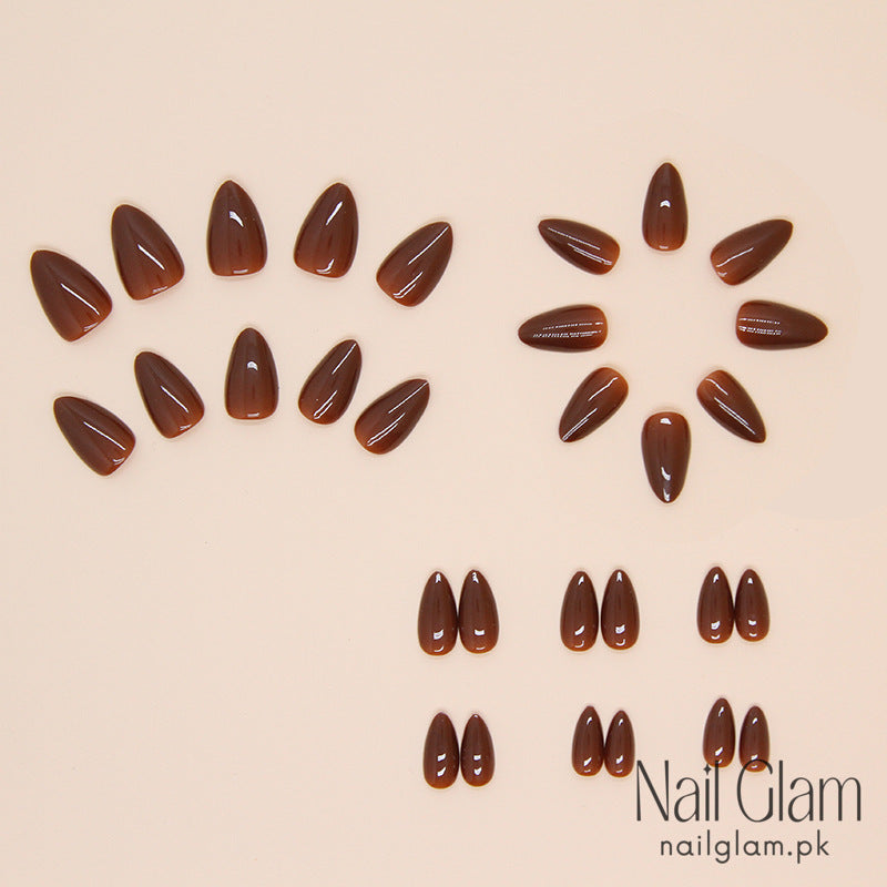 Mocha Brown (24Pcs) - Nail Kit Included