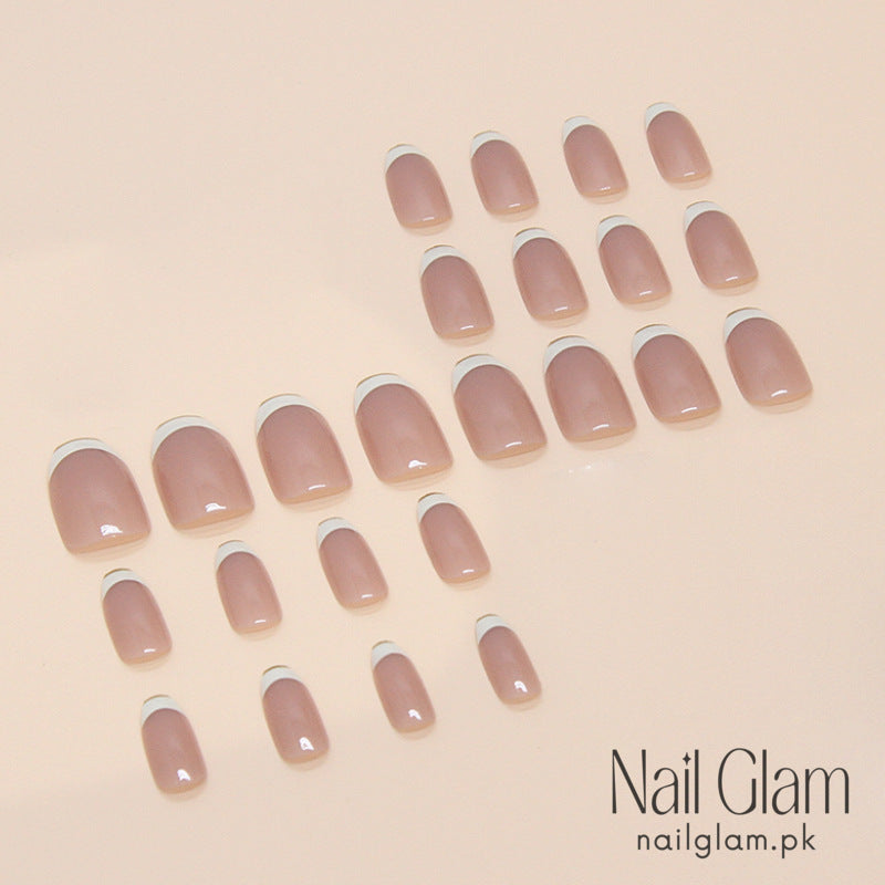 Nail Glam 78 - Elegant French (24Pcs) - Nail Kit Included