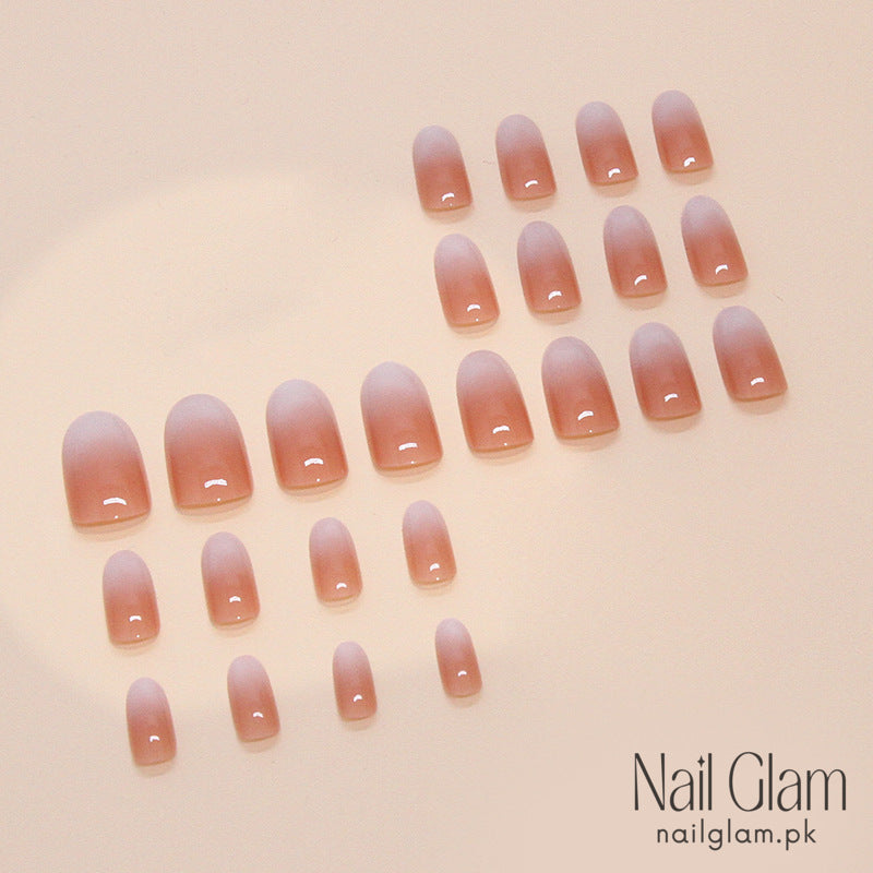Nude To White Gradient (24Pcs) - Nail Kit Included
