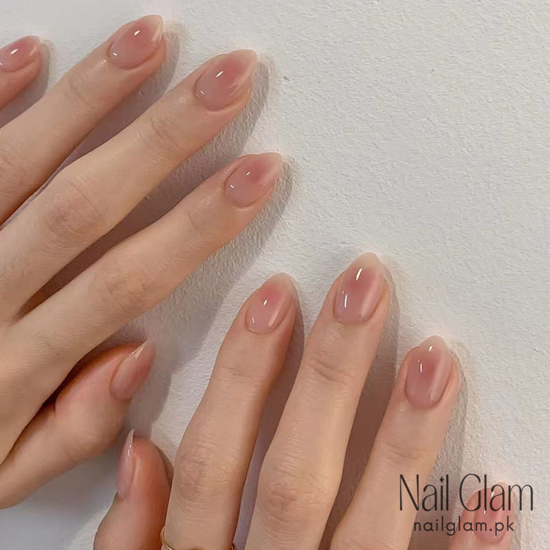 Nail Glam 86 - Natural Nude Press-On Nails (24Pcs) - Nail Kit Included