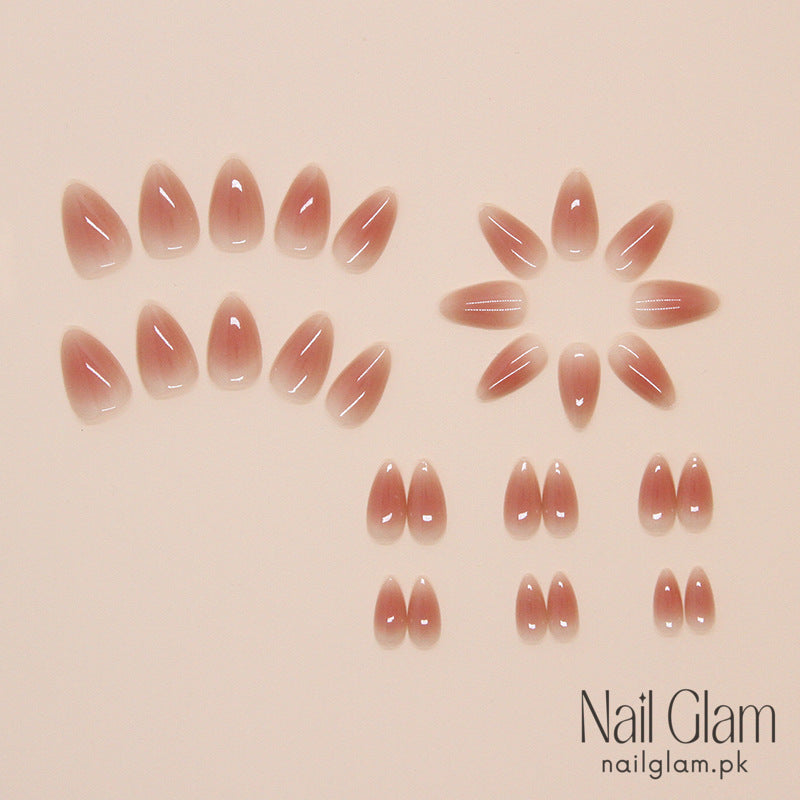 Nail Glam 86 - Natural Nude Press-On Nails (24Pcs) - Nail Kit Included