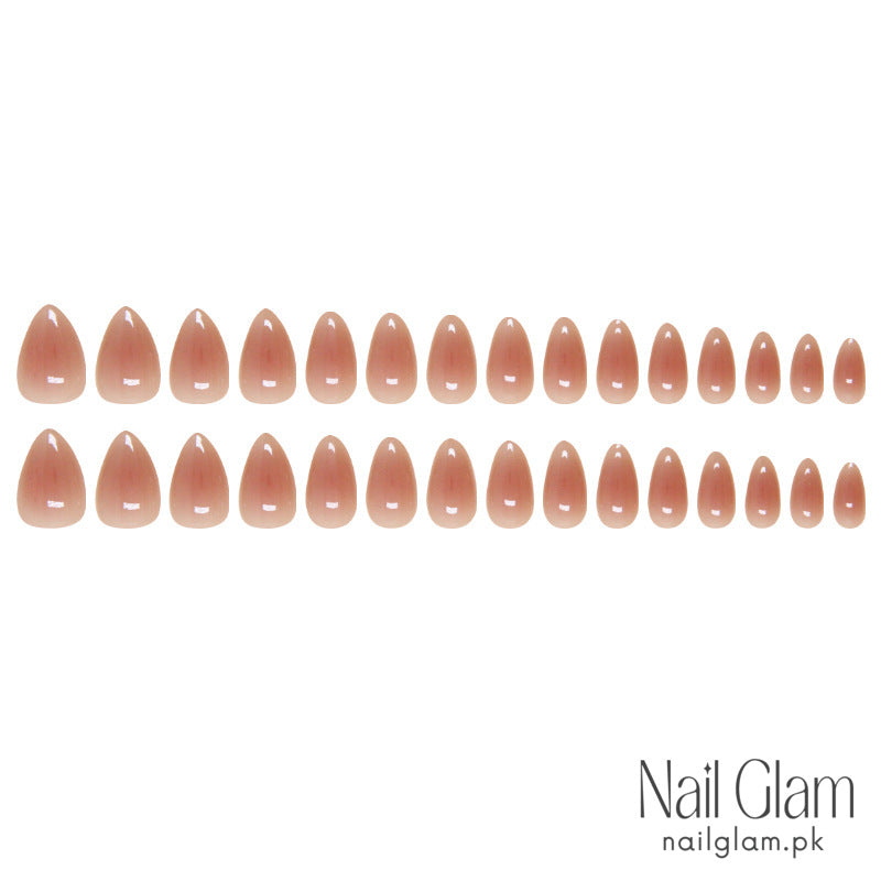 Nail Glam 86 - Natural Nude Press-On Nails (24Pcs) - Nail Kit Included