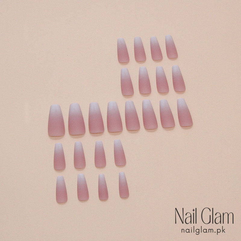 Gradient Coffin Press-On Nails (24Pcs) - Nail Kit Included