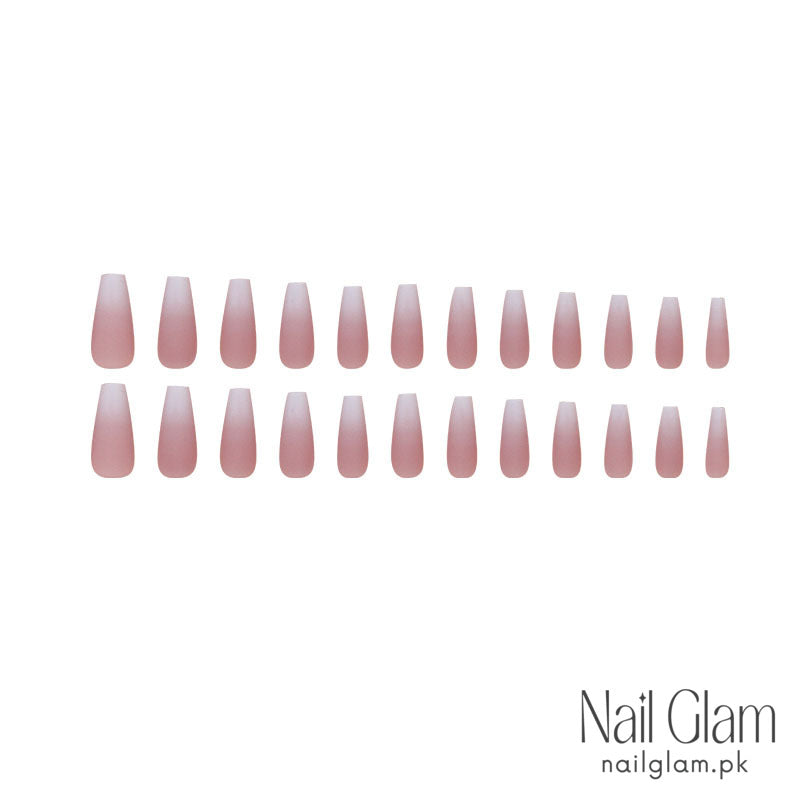 Gradient Coffin Press-On Nails (24Pcs) - Nail Kit Included