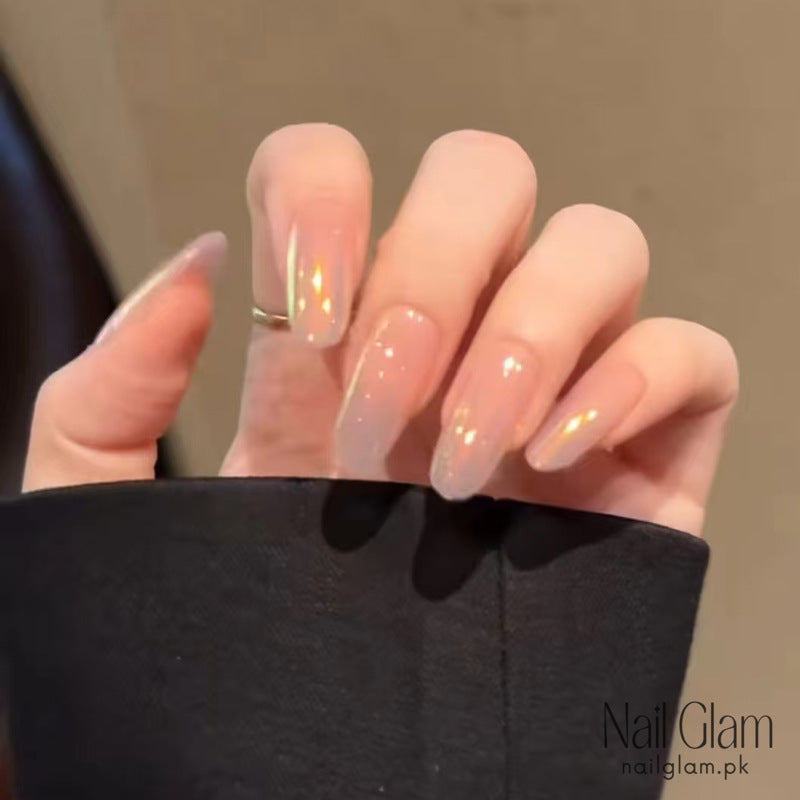 Nail Glam 91 - Effortless Elegance Press-On Nails (24Pcs) - Nail Kit Included