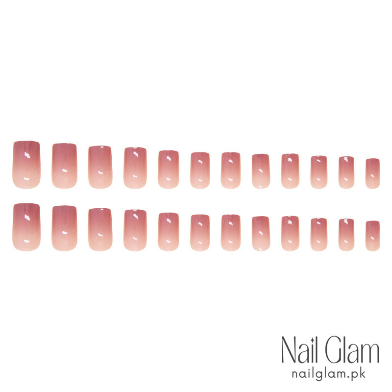 Pink Ombré Press-On Nails (24Pcs) - Nail Kit Included