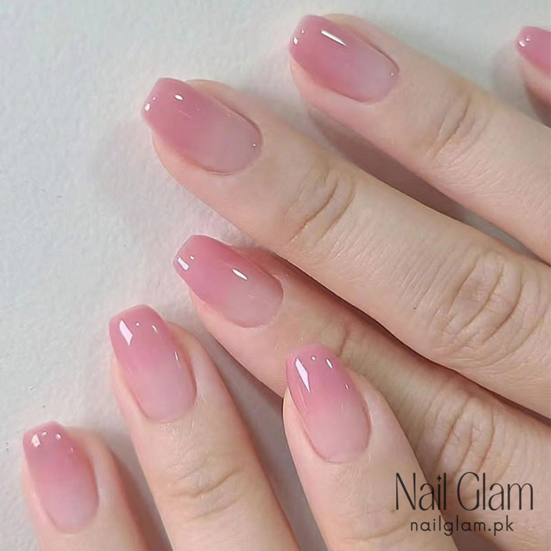 Pink Ombré Press-On Nails (24Pcs) - Nail Kit Included