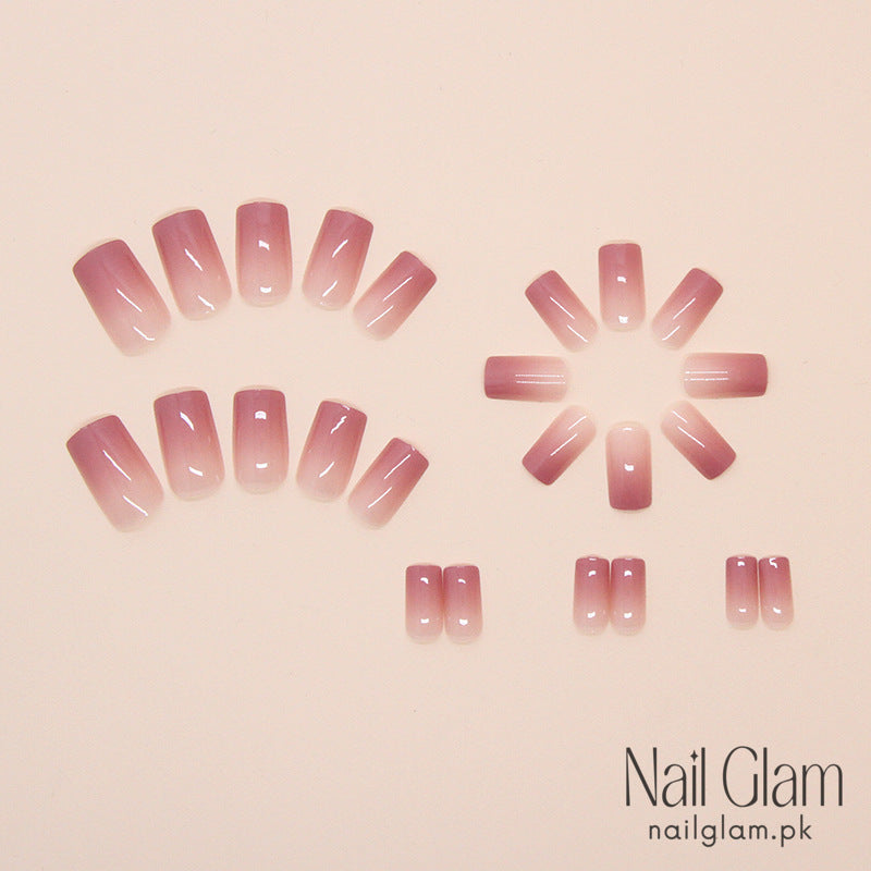 Pink Ombré Press-On Nails (24Pcs) - Nail Kit Included