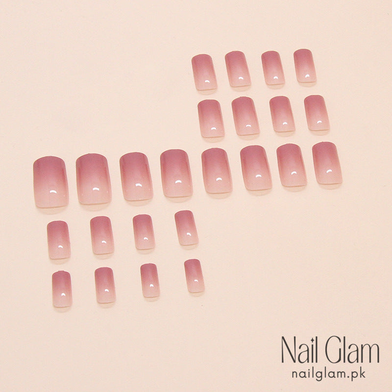 Pink Ombré Press-On Nails (24Pcs) - Nail Kit Included