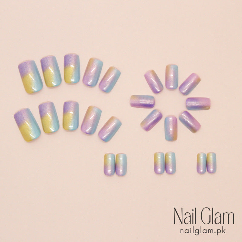 Nail Glam 95 - Dreamy Pastel Press-On Nails (24Pcs) - Free Nail Kit Included