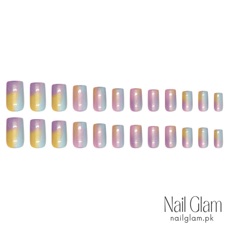 Nail Glam 95 - Dreamy Pastel Press-On Nails (24Pcs) - Free Nail Kit Included