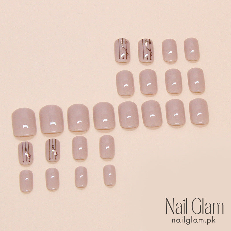 Nail Glam 97 -Minimalist Nude Press-On Nails (24Pcs) - Nail Kit Included