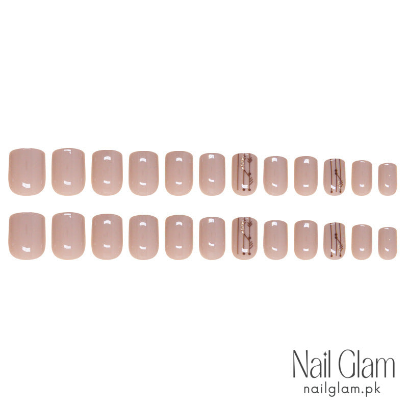 Nail Glam 97 -Minimalist Nude Press-On Nails (24Pcs) - Nail Kit Included