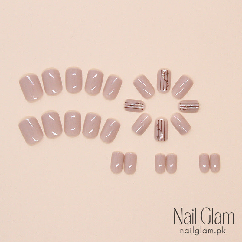 Nail Glam 97 -Minimalist Nude Press-On Nails (24Pcs) - Nail Kit Included