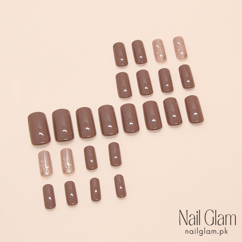 Nail Glam 99 - Autumn Press-On Nails (24Pcs) - Nail Kit Included
