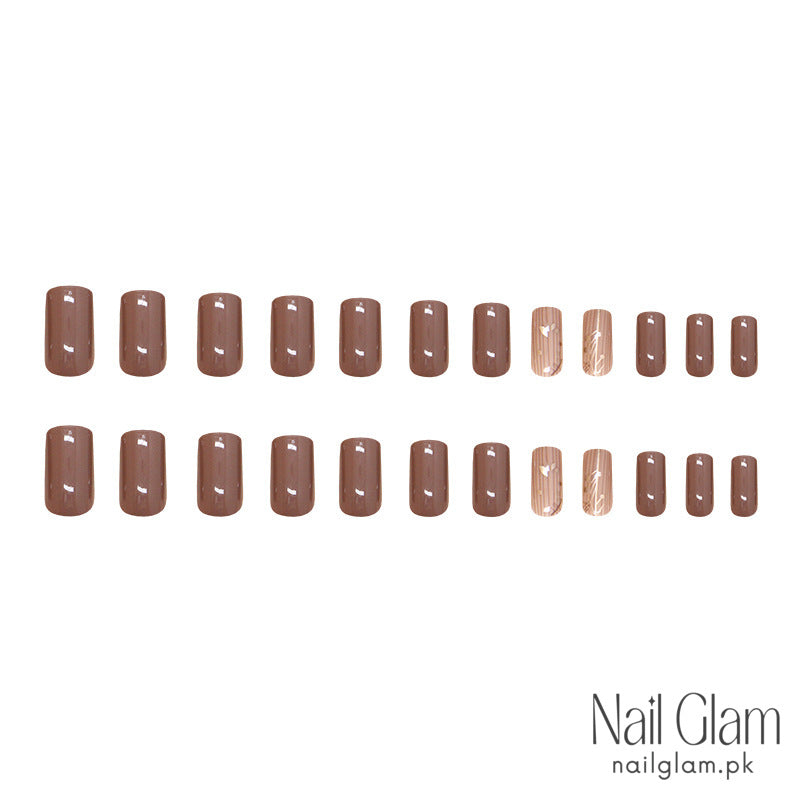 Nail Glam 99 - Autumn Press-On Nails (24Pcs) - Nail Kit Included