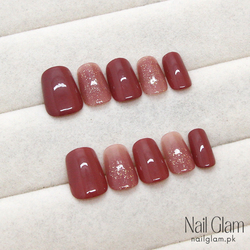 Nail Glam 100 - Cozy & Elegant Look Press-On Nails (30Pcs) - Nail Kit Included