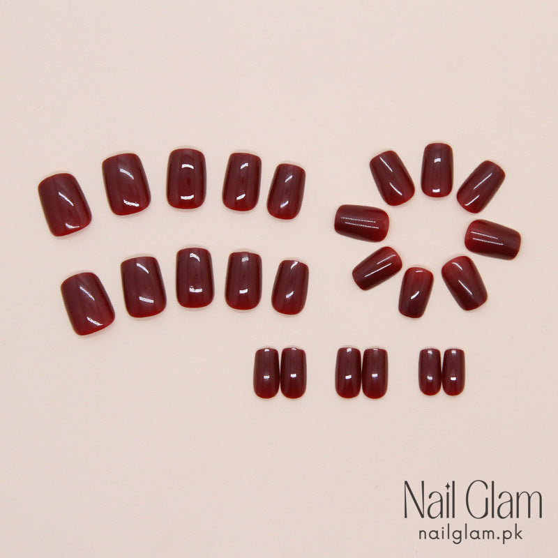 Ankola Red Press-On Nails (24Pcs) – Nail Kit Included