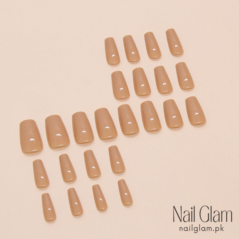 Classic Nude Press-On Nails (24 Pcs) - Nail Kit Included