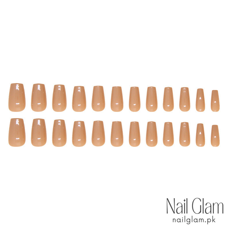 Nail Glam 110 - Classic Nude Press-On Nails (24 Pcs) - Nail Kit Included